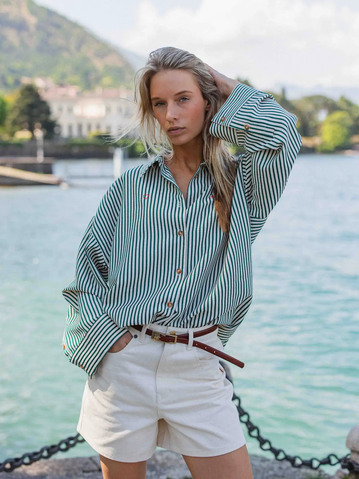 Green Stripe Blouse