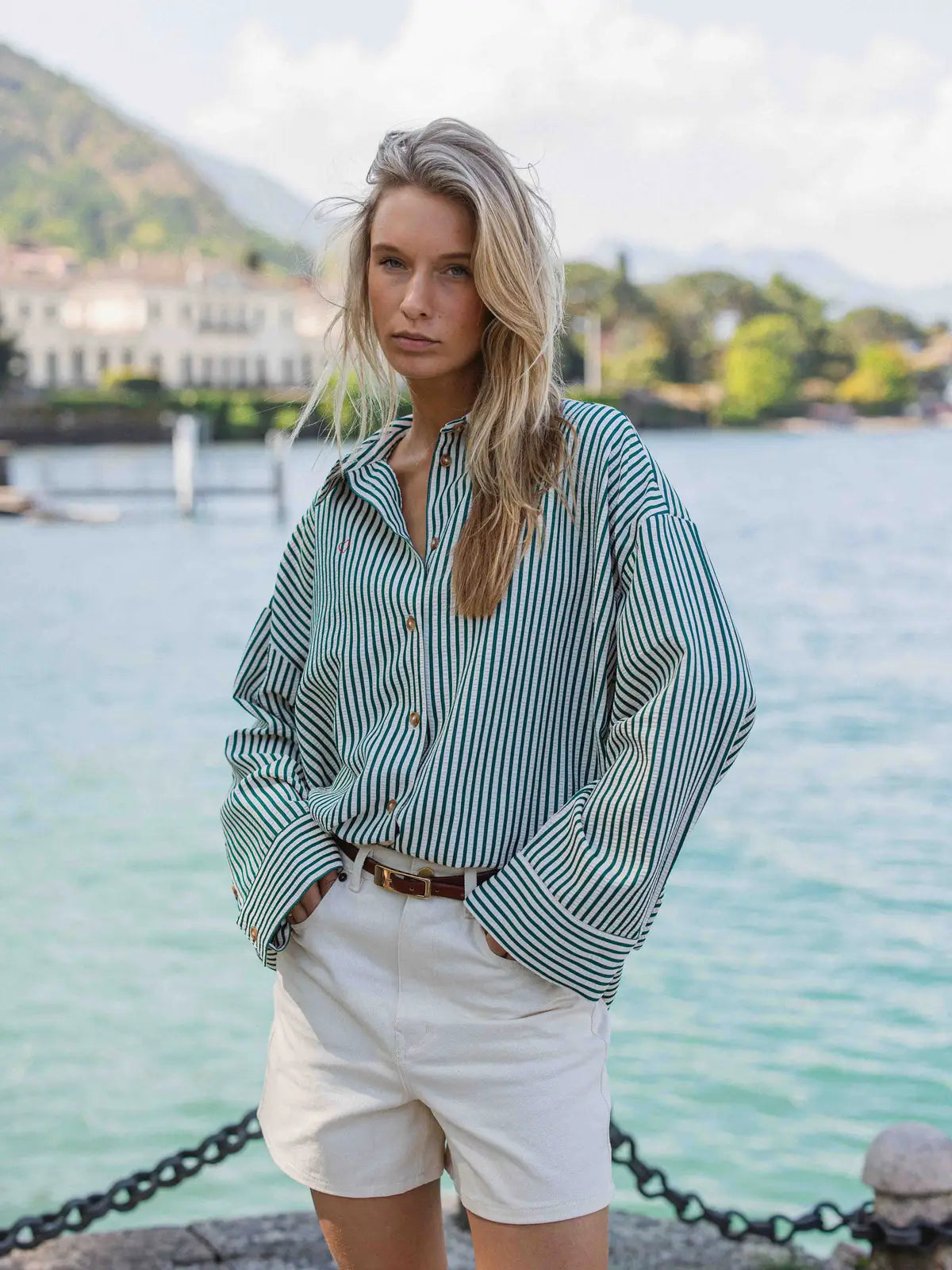 Green Stripe Blouse