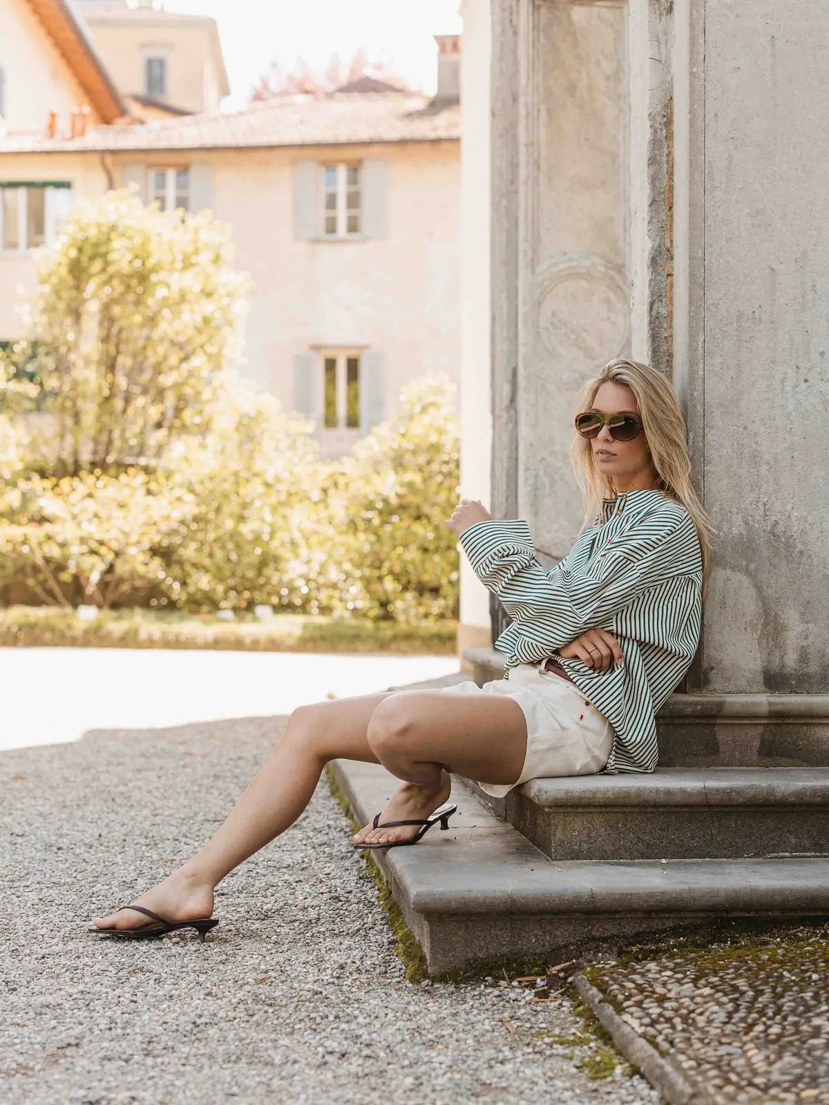 Green Stripe Blouse