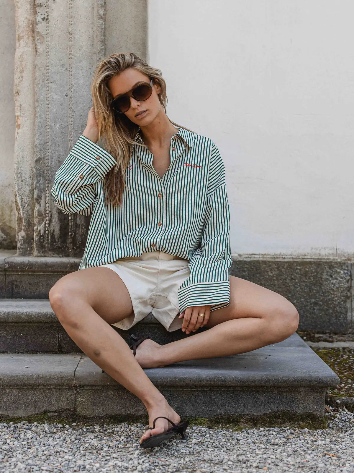 Green Stripe Blouse