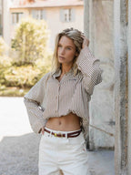 Brown Stripe Blouse Sample