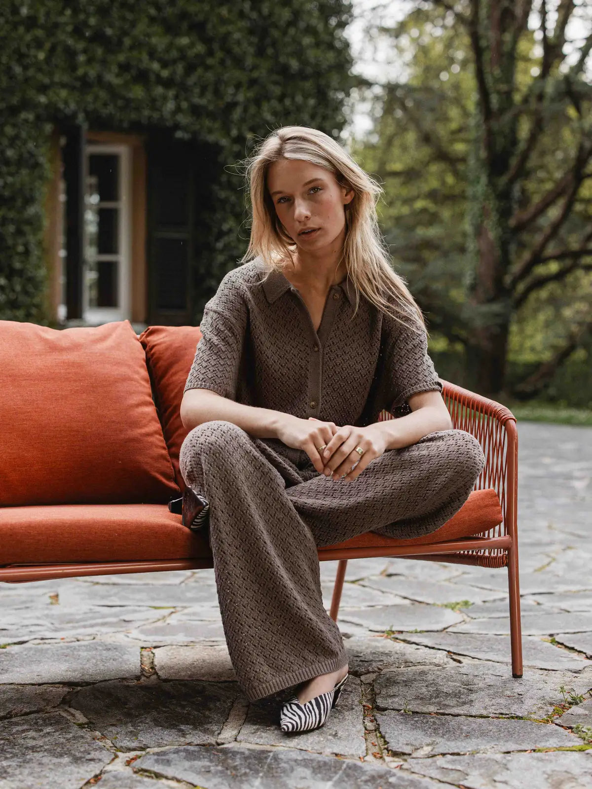 Brown Crochet Pants