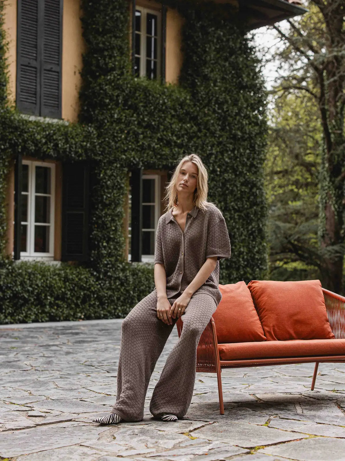 Brown Crochet Pants