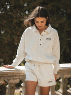 Grauer Damen-Polopullover