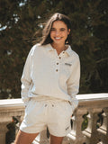 Grauer Damen-Polopullover