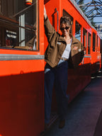 Brown Suede Oversized Jacket