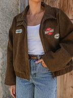 Brown Suede Oversized Jacket