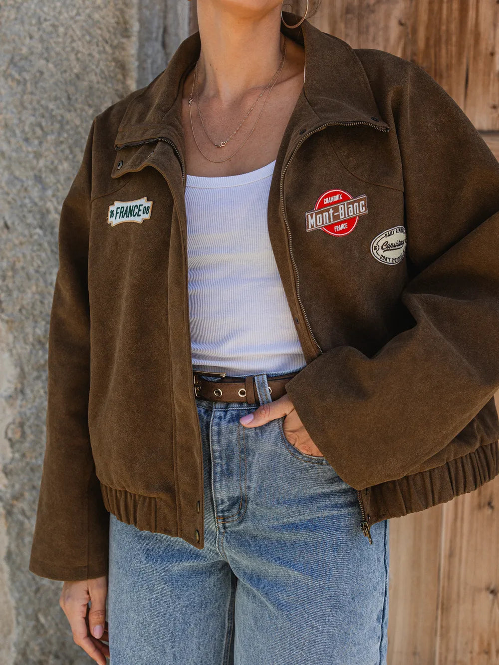 Brown Suede Oversized Jacket