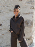 Braune Jeansbluse