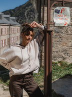 Creme Knit Oversized Hoodie