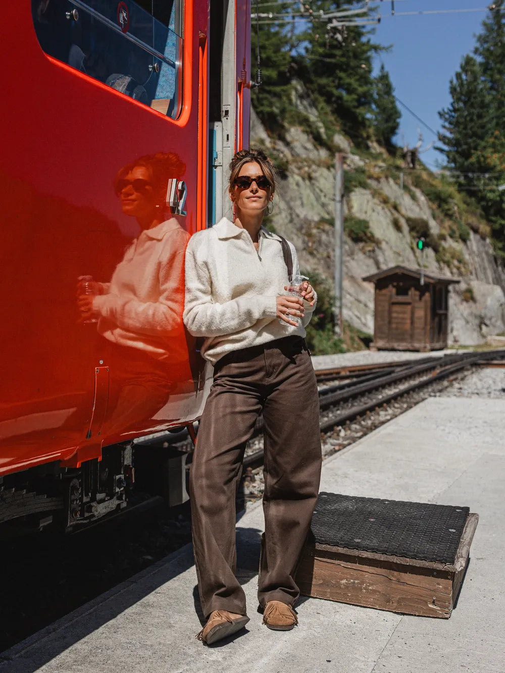 Off White Detail Polo Sweater