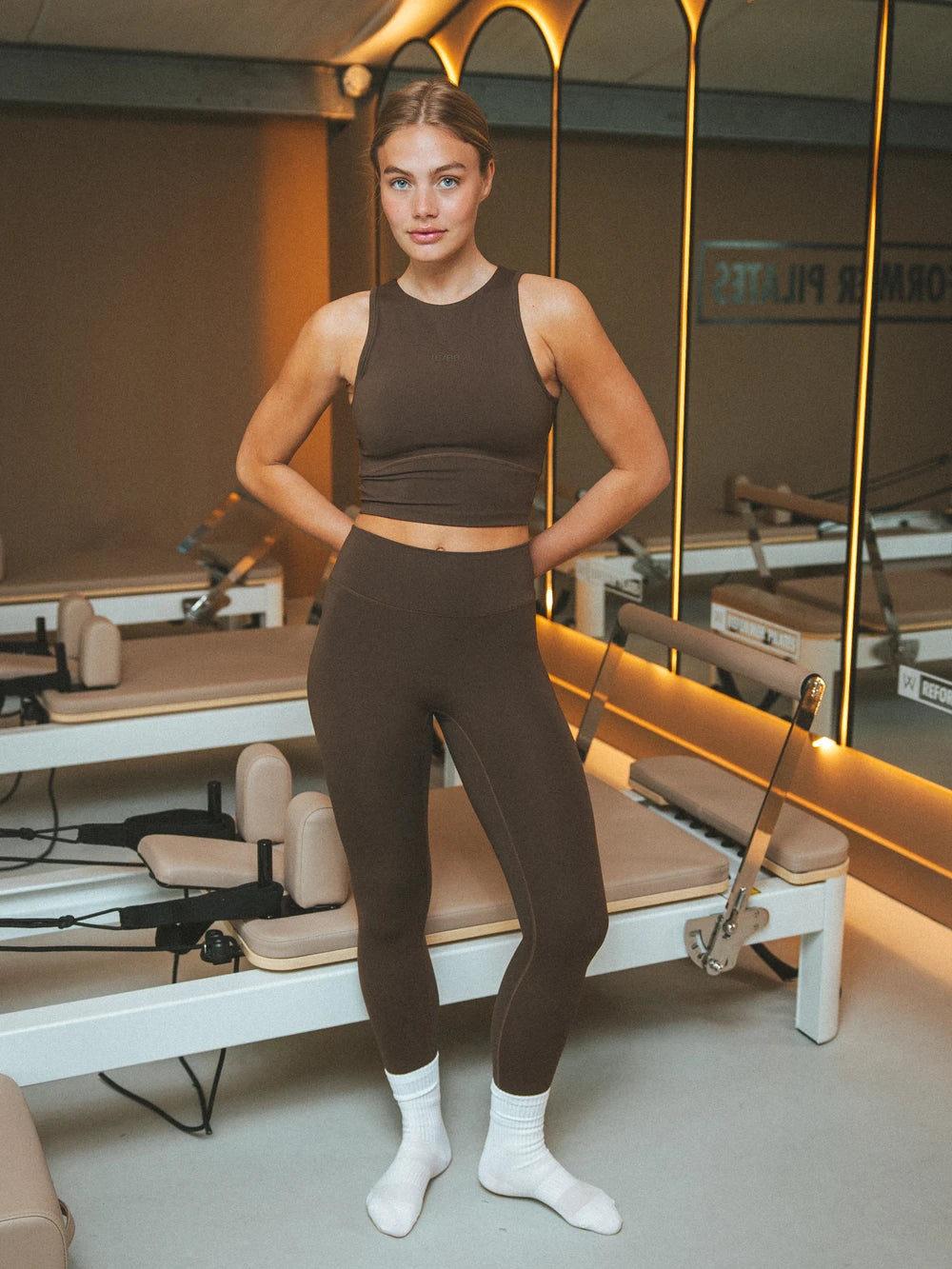 Braune Sport-Leggings