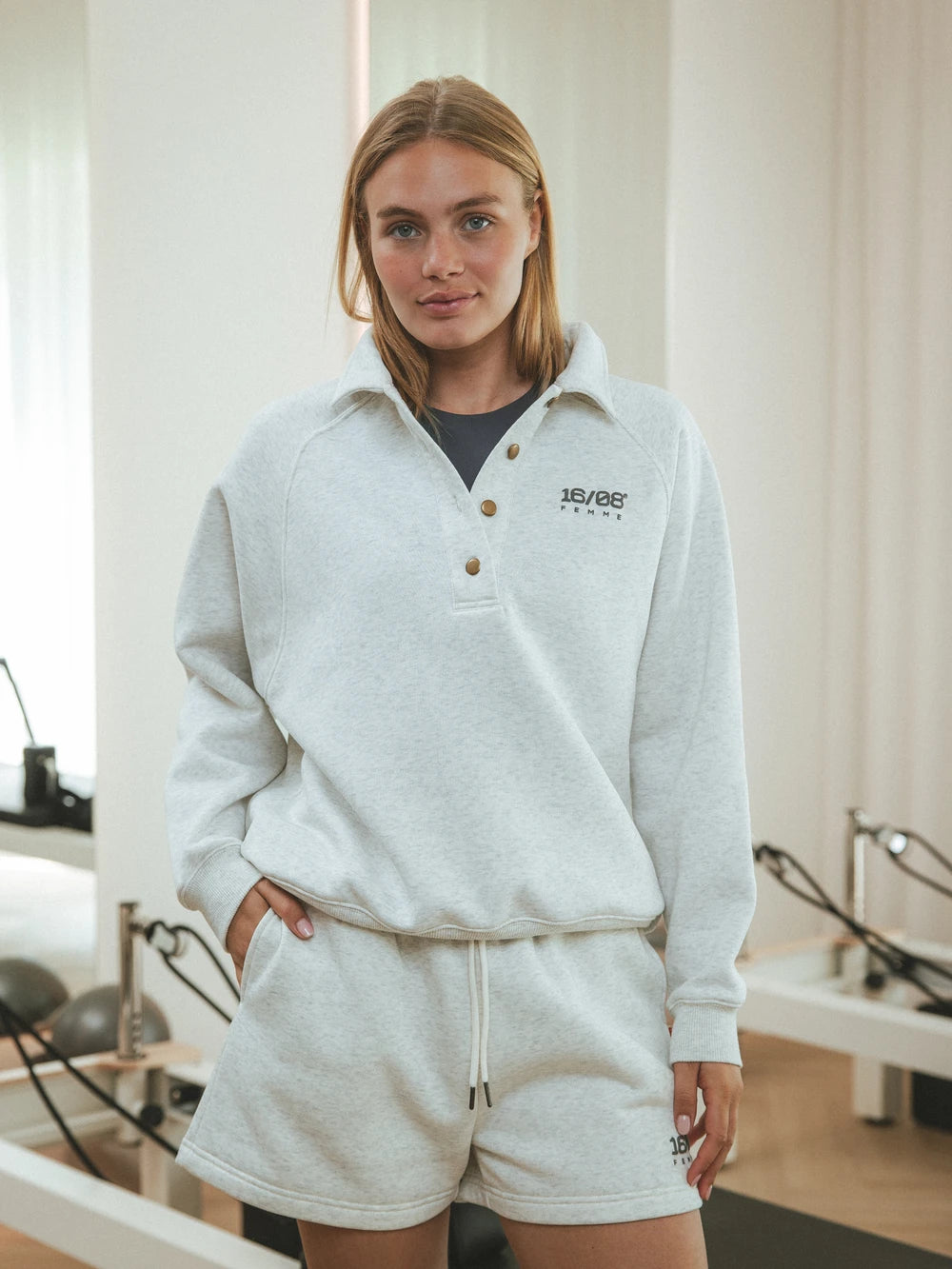 Grey Femme Polo Sweater