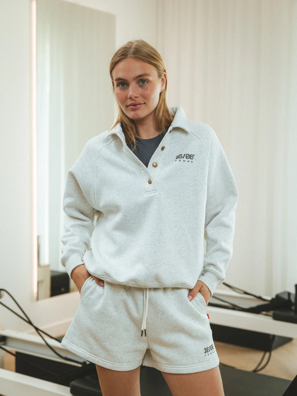 Grey Femme Polo Sweater