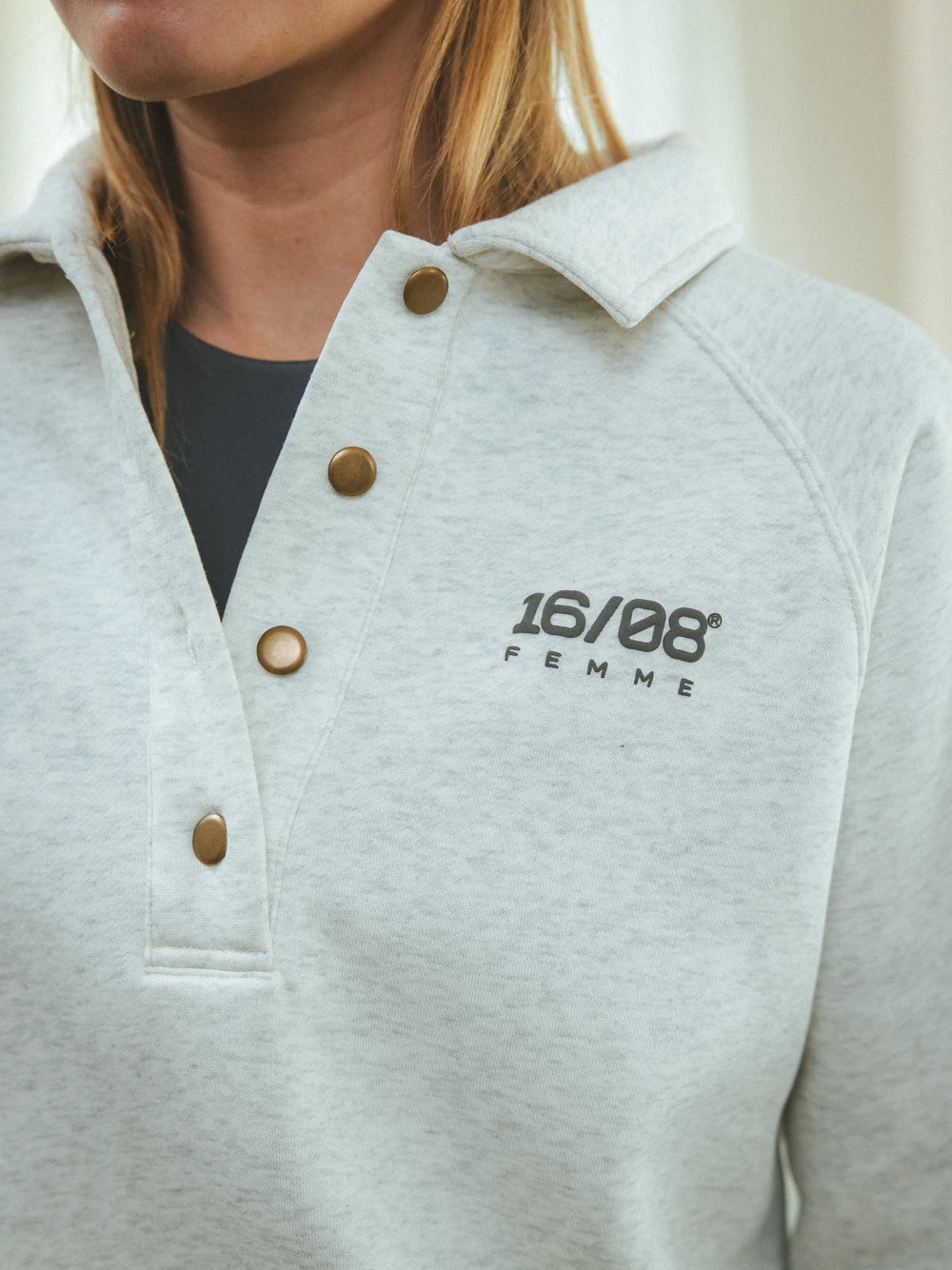 Grey Femme Polo Sweater