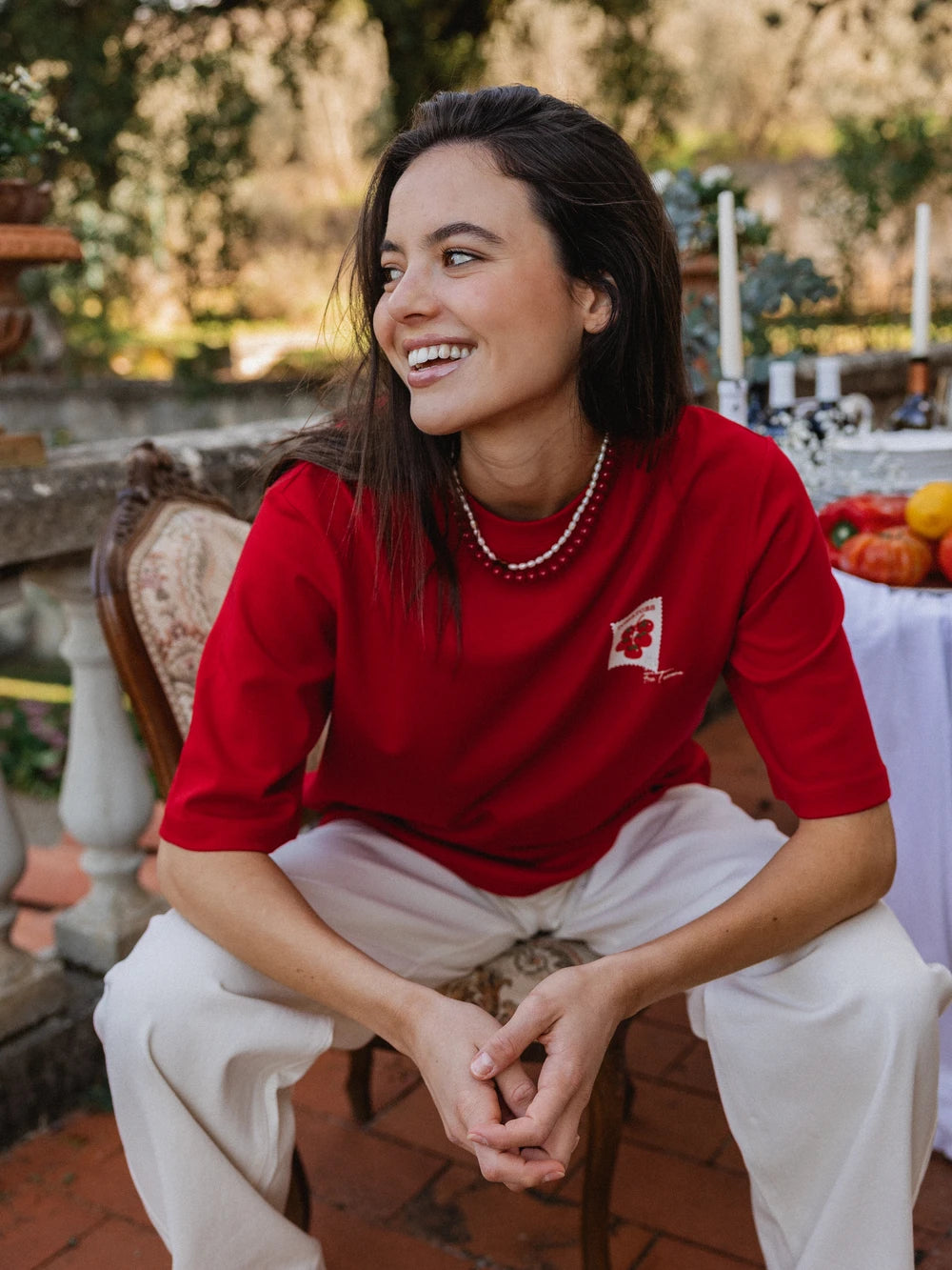 Red Oversized Tomatoes T-shirt