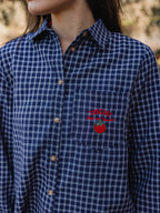 Navy Checked Blouse