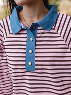 Pink Striped Oversized Polo