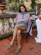 Pink Striped Oversized Polo