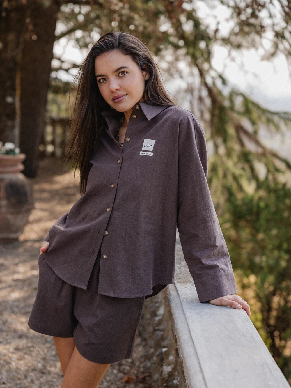 Brown Linen Short