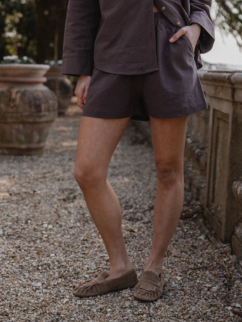 Brown Linen Short