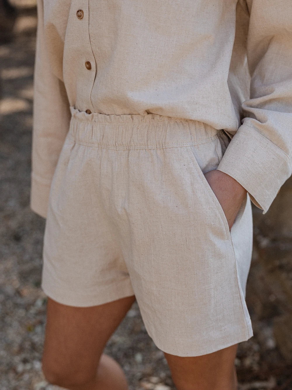 Beige Linen Short