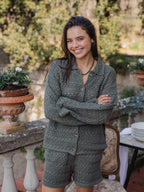 Green Crochet Cardigan