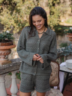 Green Crochet Cardigan