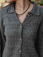 Green Crochet Cardigan