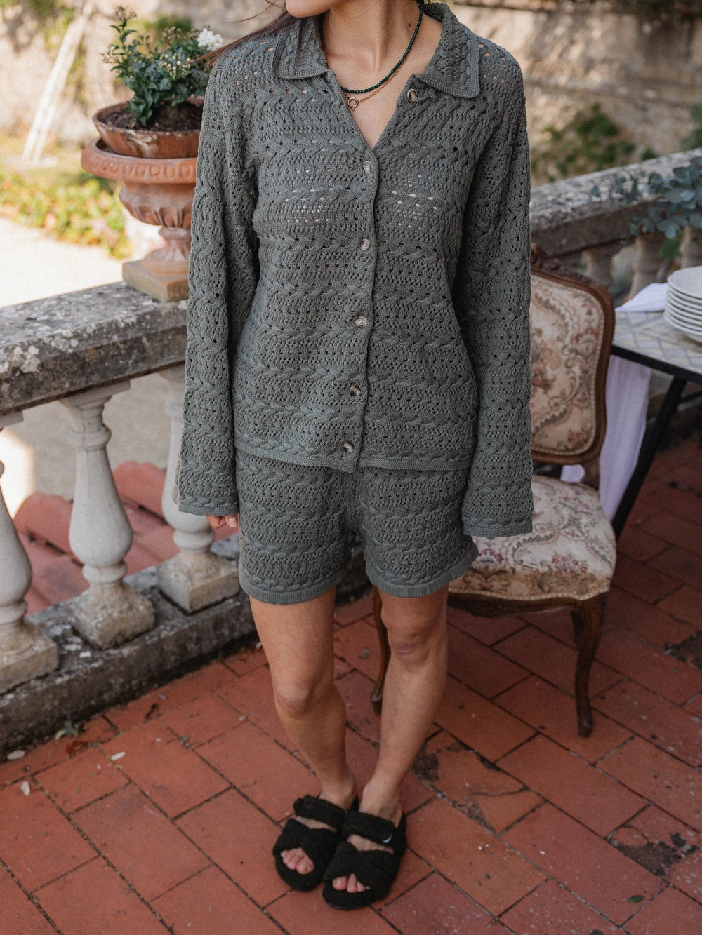 Green Chrochet Short