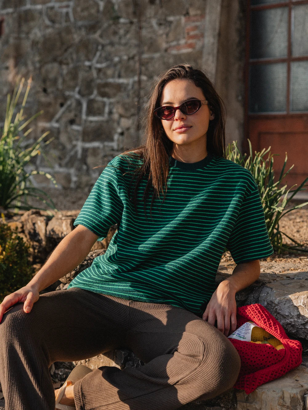 Green Stripe Soft T-shirt