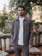 Taupe Classic Zip Overshirt