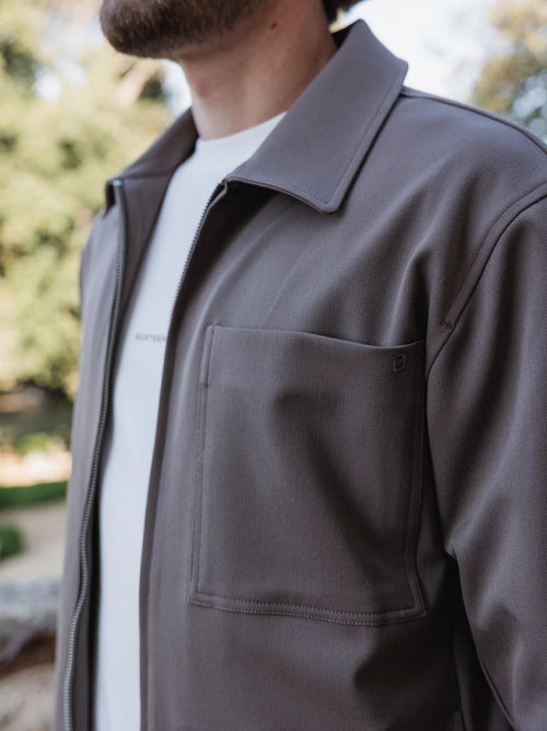 Taupe Classic Zip Overshirt