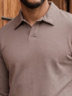 Olive Jersey V-Neck Polo