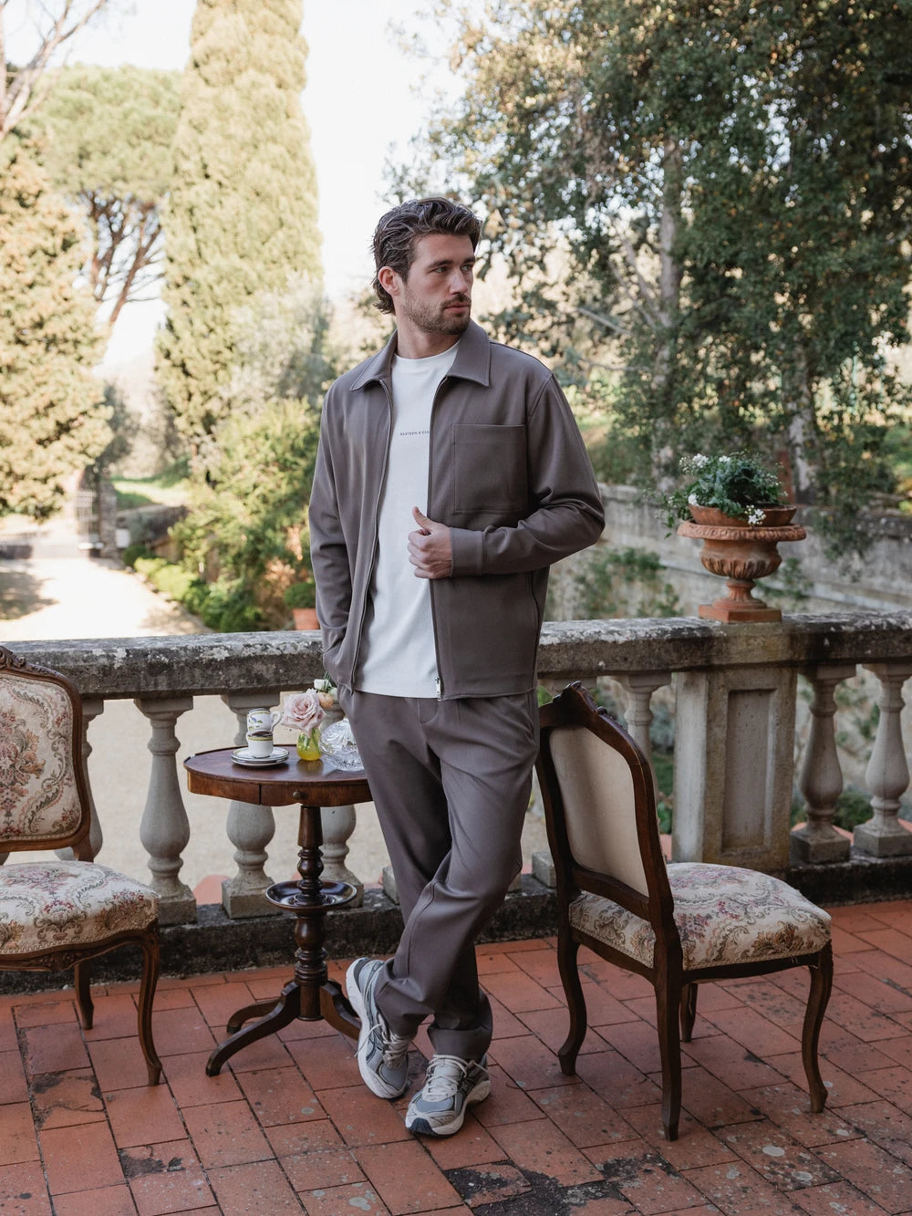 Taupe Classic Zip Overshirt