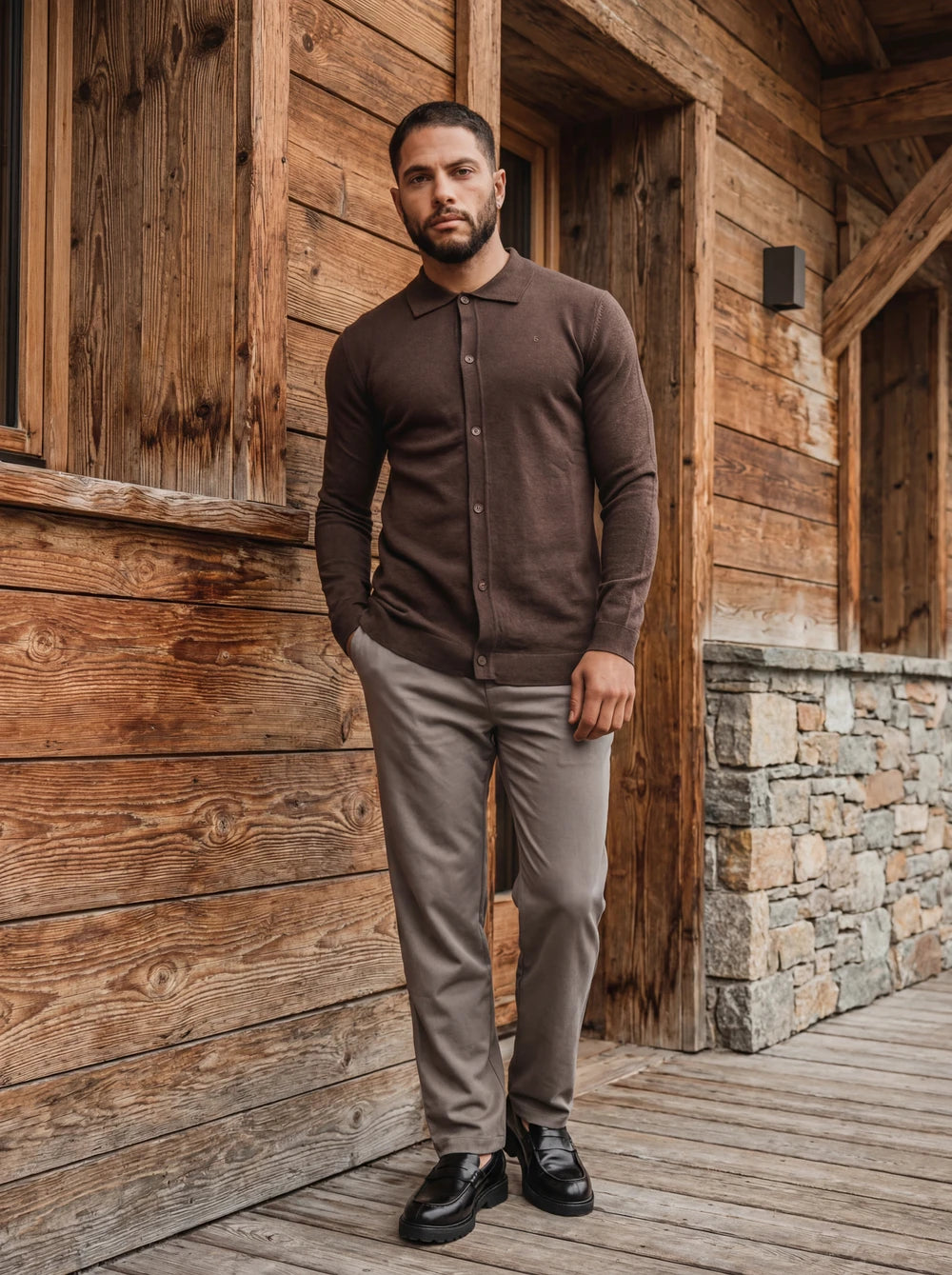 Brown Wool Cardigan