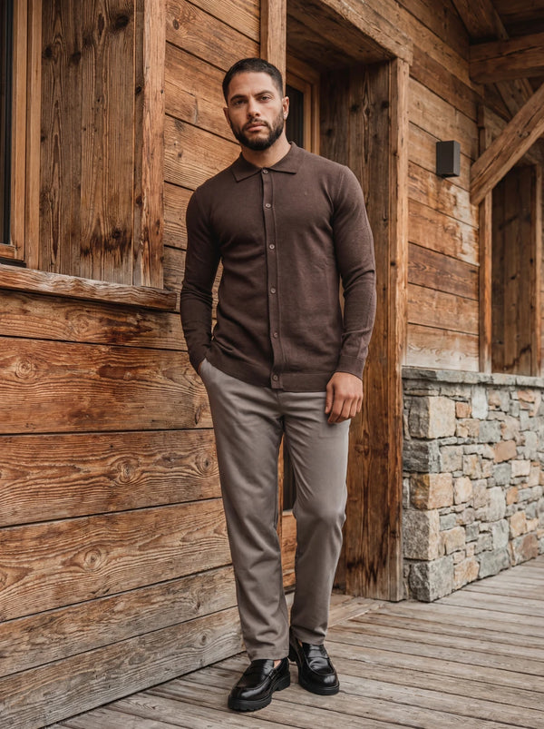 Brown Wool Cardigan