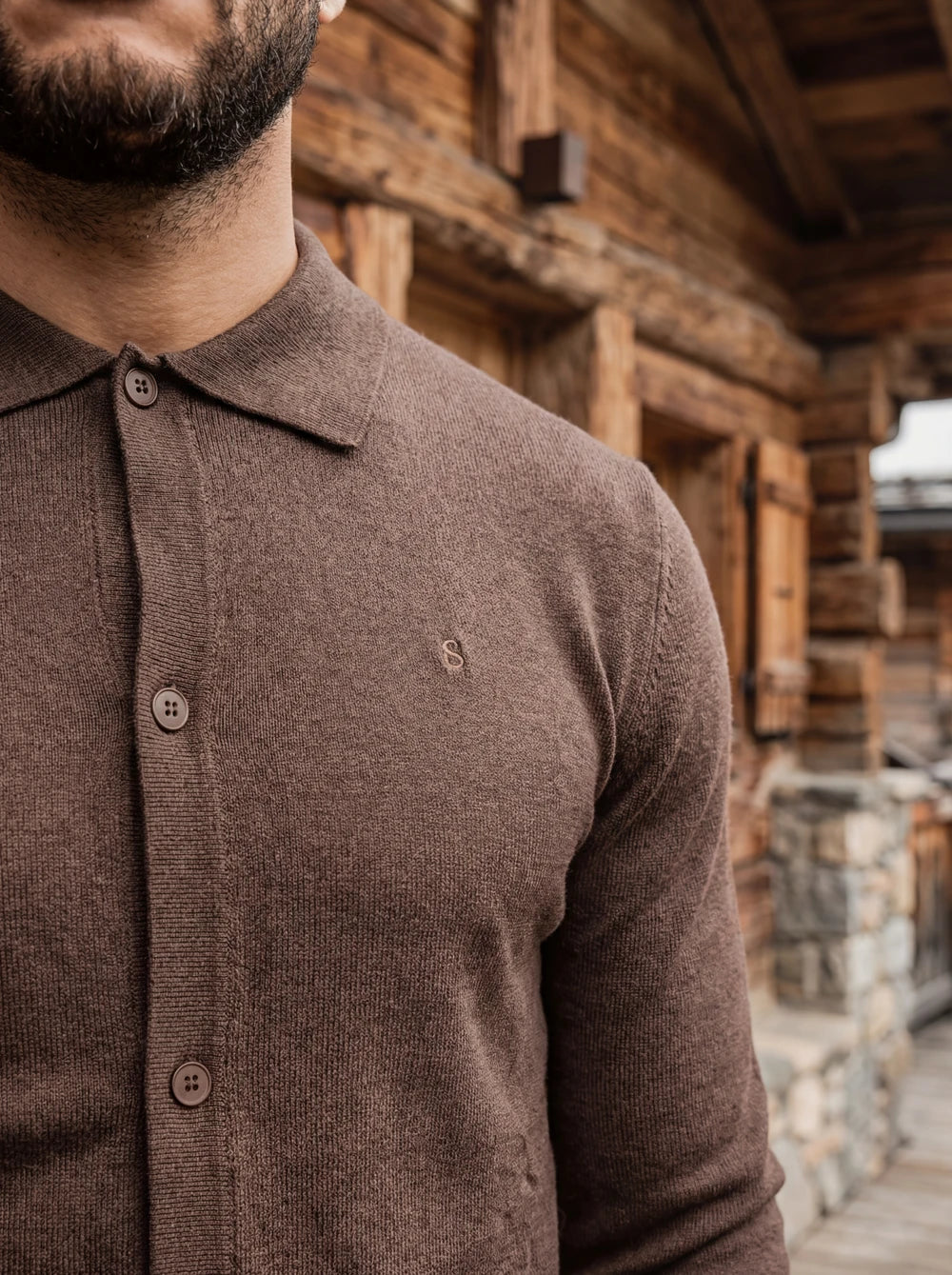 Brown Wool Cardigan