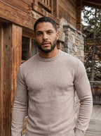 Beige Wool Crewneck Pullover Sample Sale