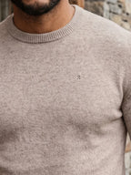 Beige Wool Crewneck Pullover Sample Sale