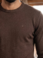 Brown Wool Crewneck Pullover