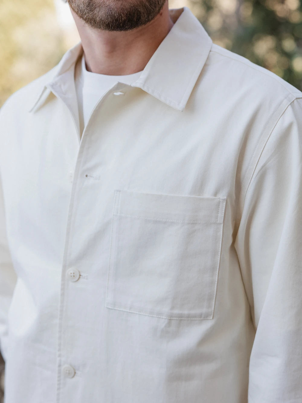 Cream Structured Overshirt