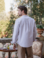 Beiges Streifen-Henley-Shirt