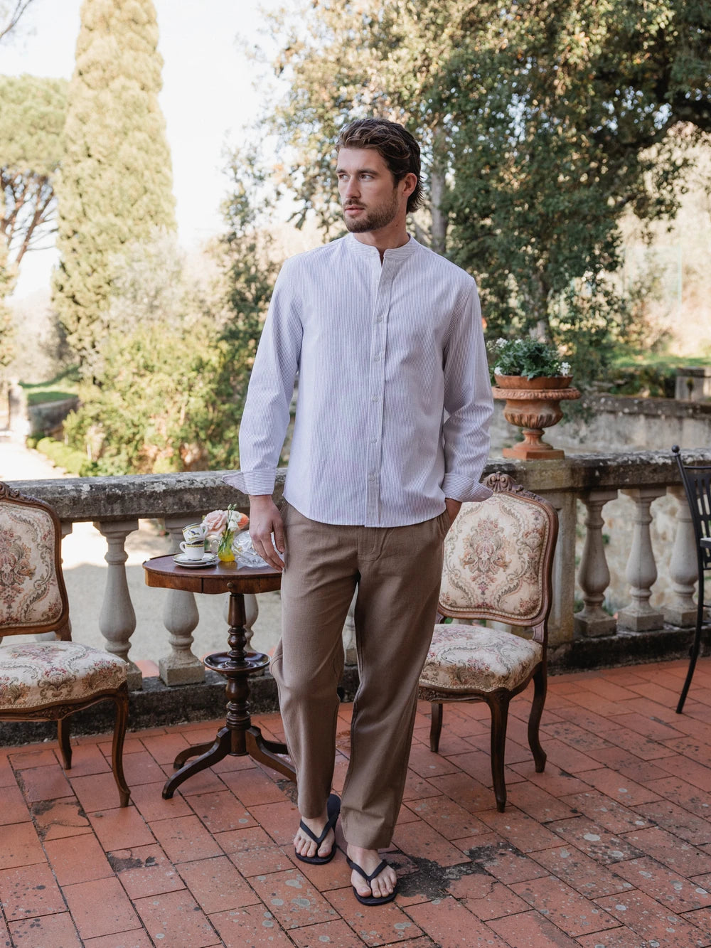 Brown Cotton/Linen Pants