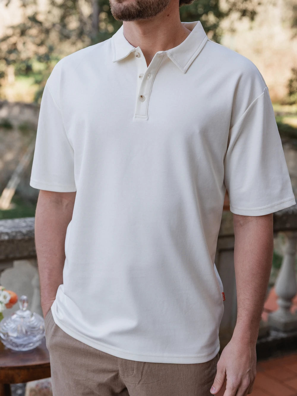 Off White Relaxed Polo