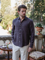Dark Brown Linen Shirt