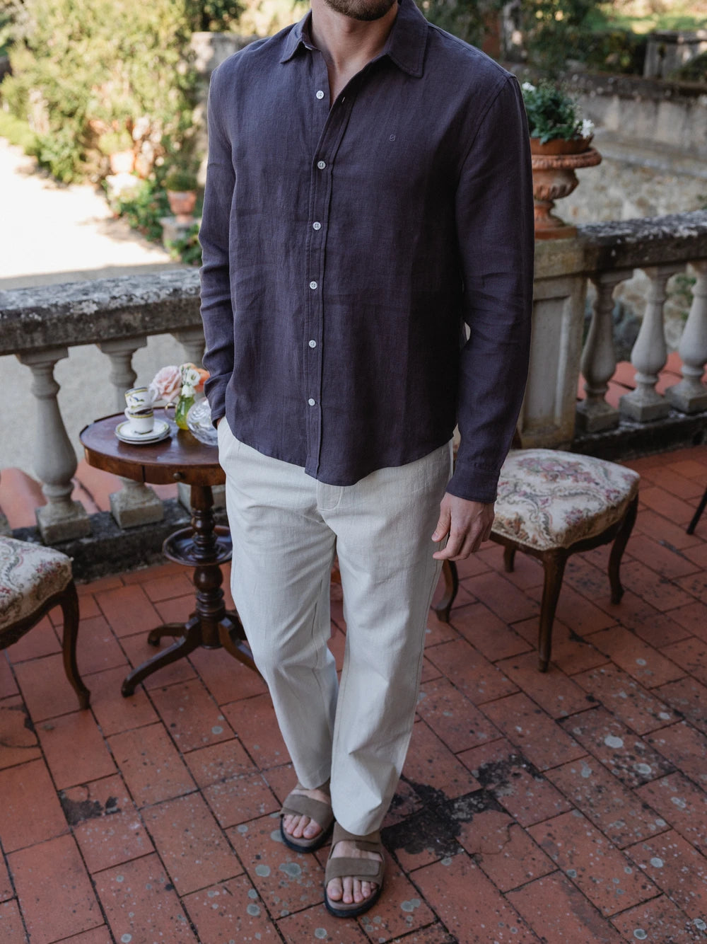 Dark Brown Linen Shirt