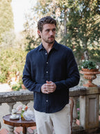 Navy Linen Shirt