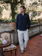 Navy Linen Shirt