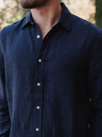 Navy Linen Shirt